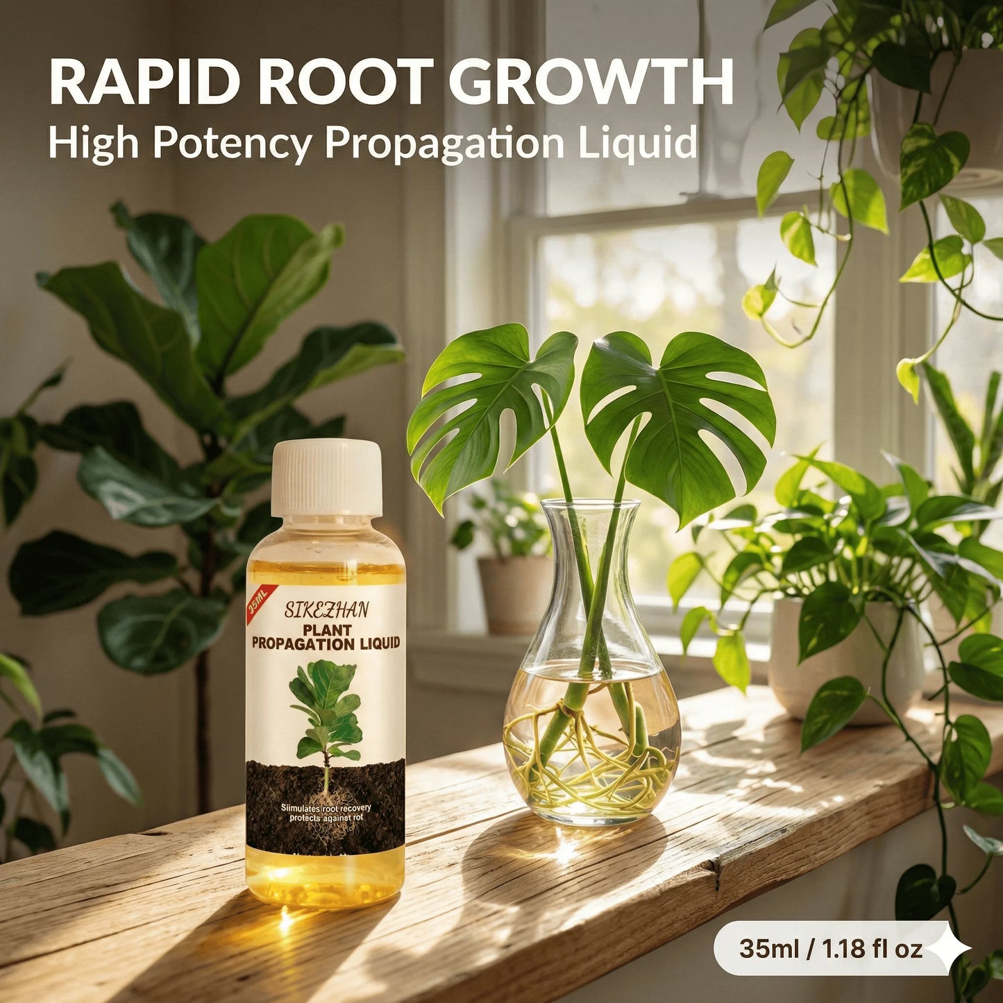 Rapid Rooting Liquid Hormone, High-Efficiency Plant Propagation Solution for Faster Root Growth & Struggling Houseplant Recovery