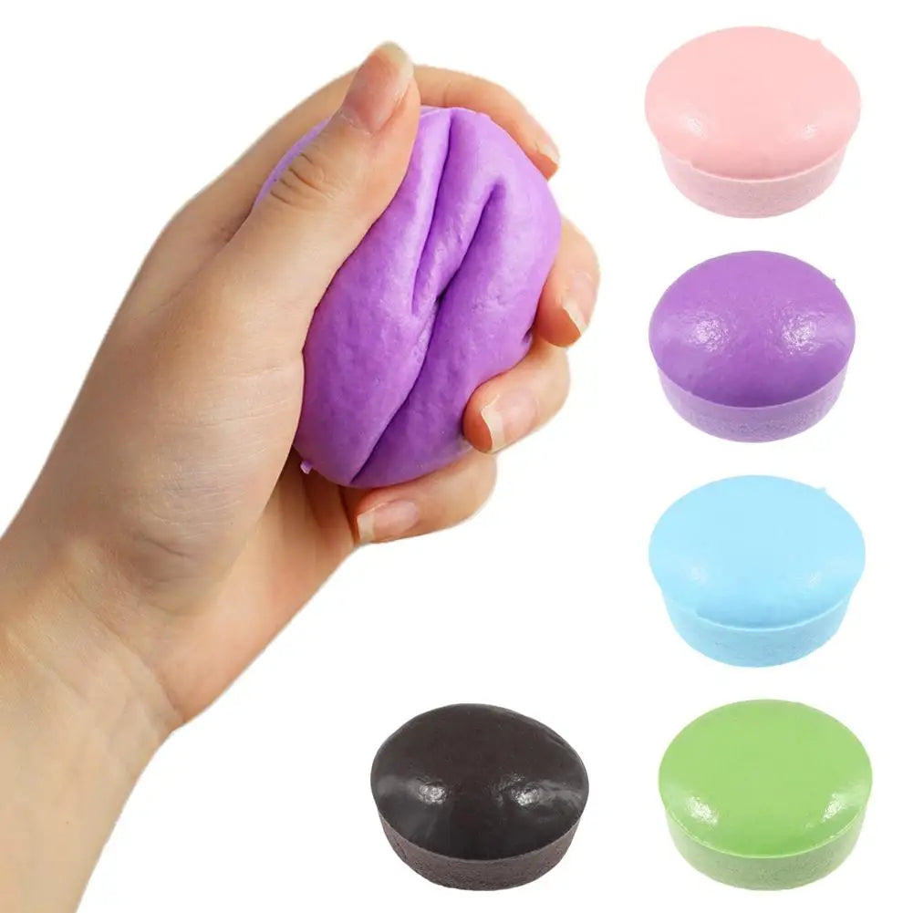Purple Soft Potato Pinch Toy - Fun Custard Bun Sticky Small Cake, Slow Rebound Decompression Toy, Party Gift Candy Color