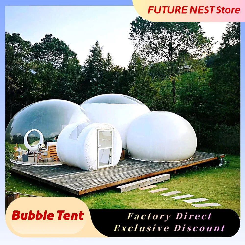 Outdoor Inflatable Bubble House Spherical Tent Transparent Starry Sky Bubble Tent Waterproof PC Material Perfect for Activities