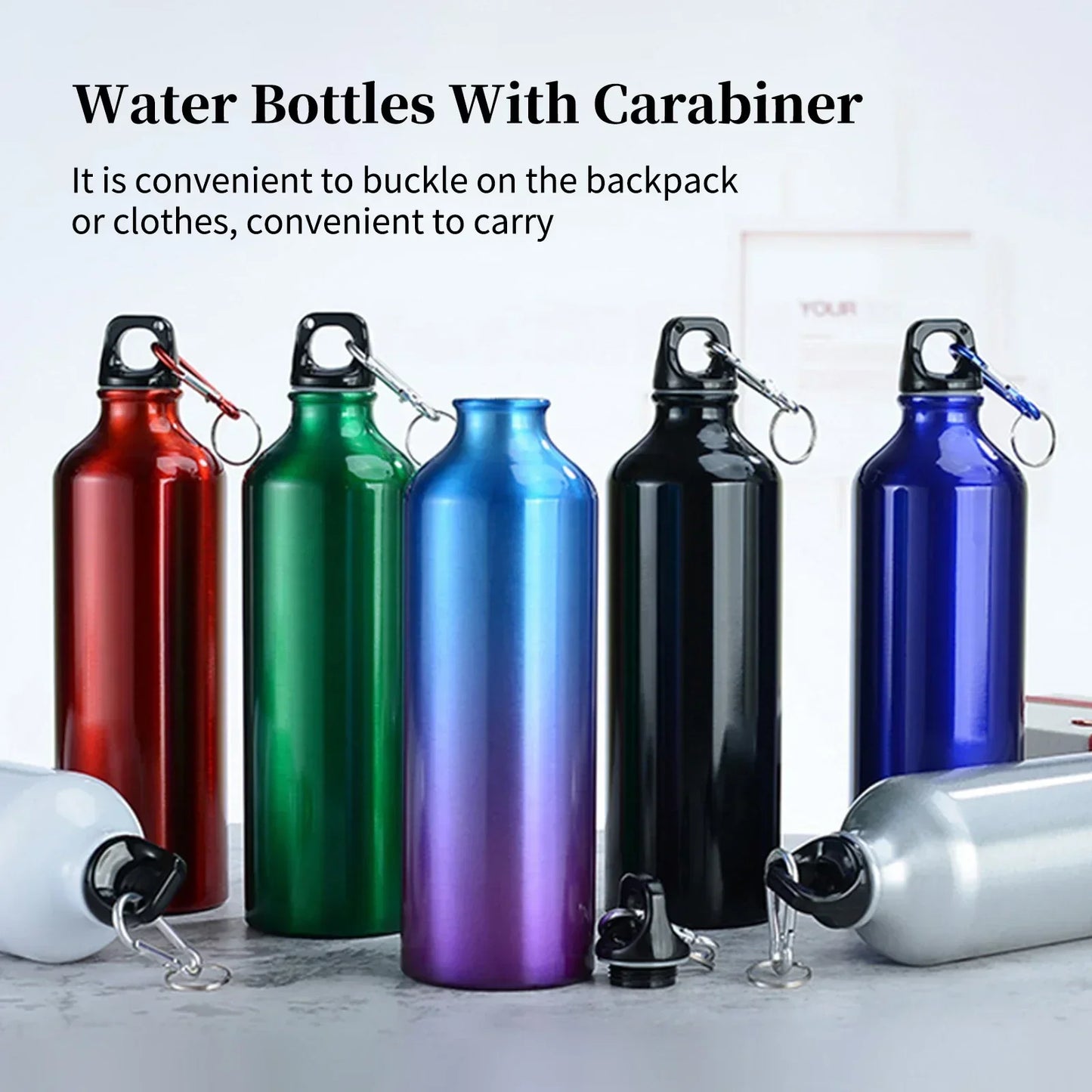 500/750mL Aluminum Outdoor Bike Sports Water Bottle Drinking Kettle Drinking Cup Leakproof Water Jug for Travel Running Camping