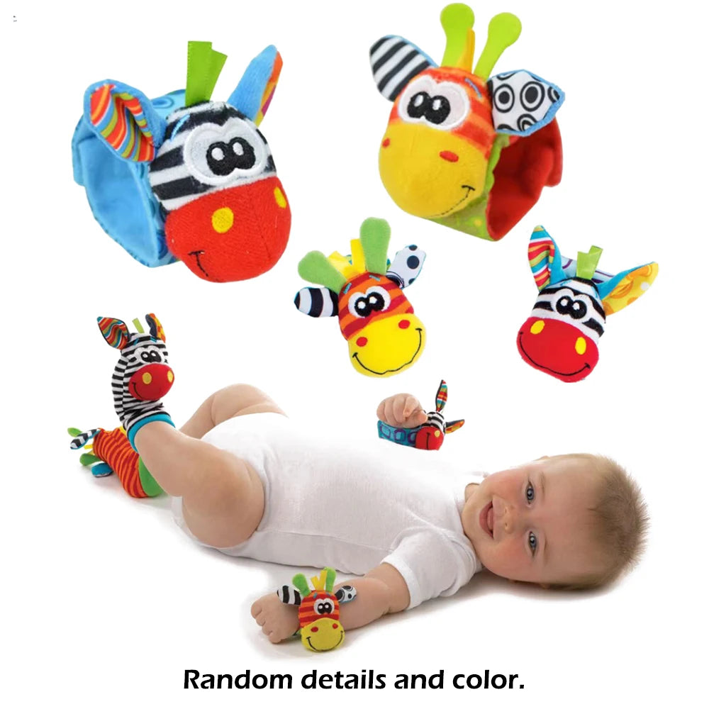 Baby Infant Wrist Rattle Socks Toys 0-12 Month Girl Boy Learning Toy Early Educational Development Cute Toddlers Sensory Gifts