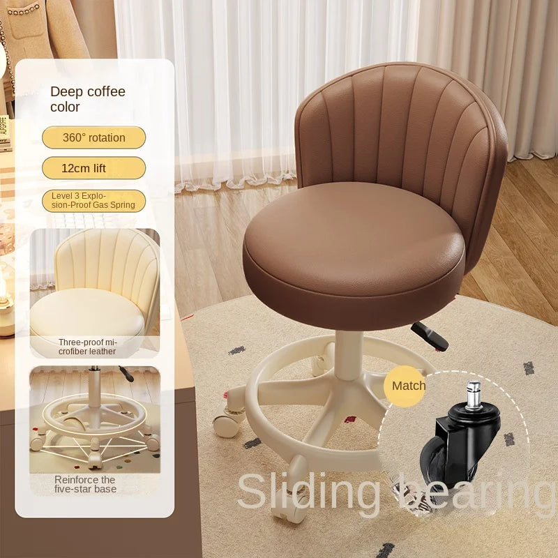 Ins Style Desk Chair Swivel Rolling Chair With Footrest Adjustable Height Home Computer Task Chair For Bedroom Make Up