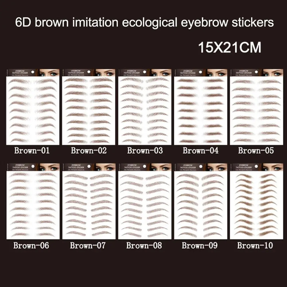 6D Hair Like Eyebrows Stickers Makeup Waterproof Eyebrow Eyebrow Long Natural Hair-liked Authentic Eyebrow Tattoo Sticker