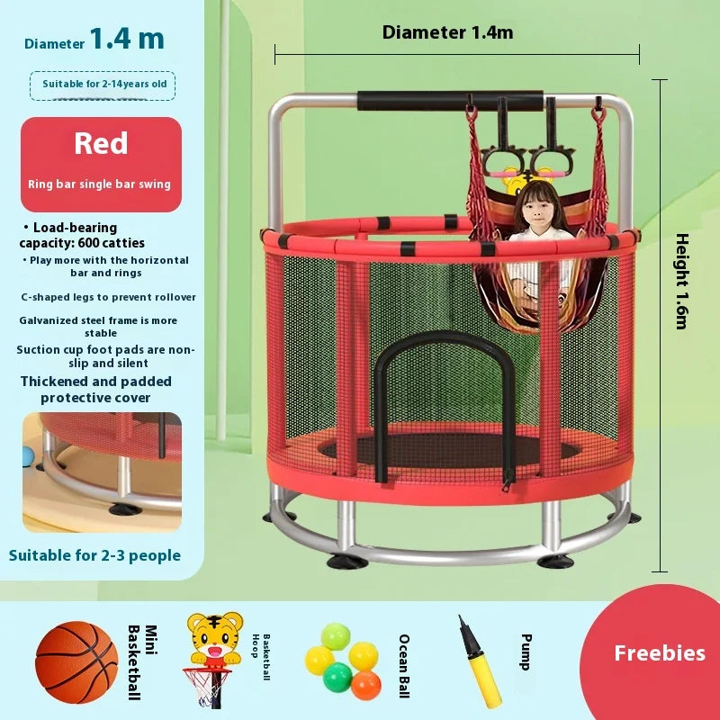 Children's Indoor Trampoline Home Use Jumping Bed 3-10 Years Old Household Trampoline Fun Fitness Exercise for Kids