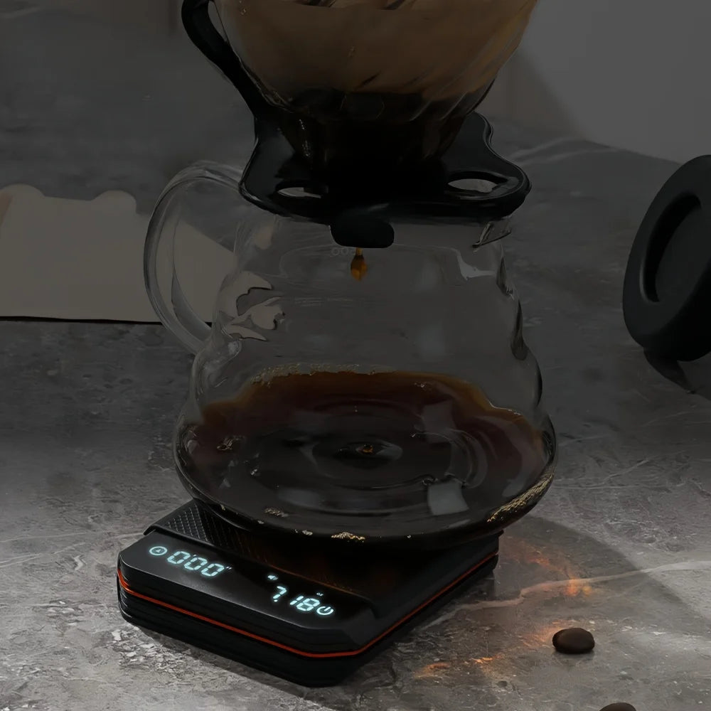 Mini Coffee Scale with Pad LED Display USB Charge Timed Portable High Precision Professional Home Kitchen Cafe CoffeeAccessories
