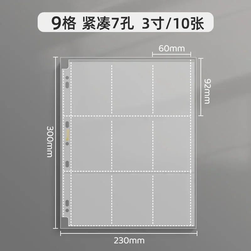 SINGBA a5 / a4 Ring Binder Album for 3" Cards - K-pop Idol Photocard Holder, Polaroid Photo Organizer (4/9 Grid, Refillable)