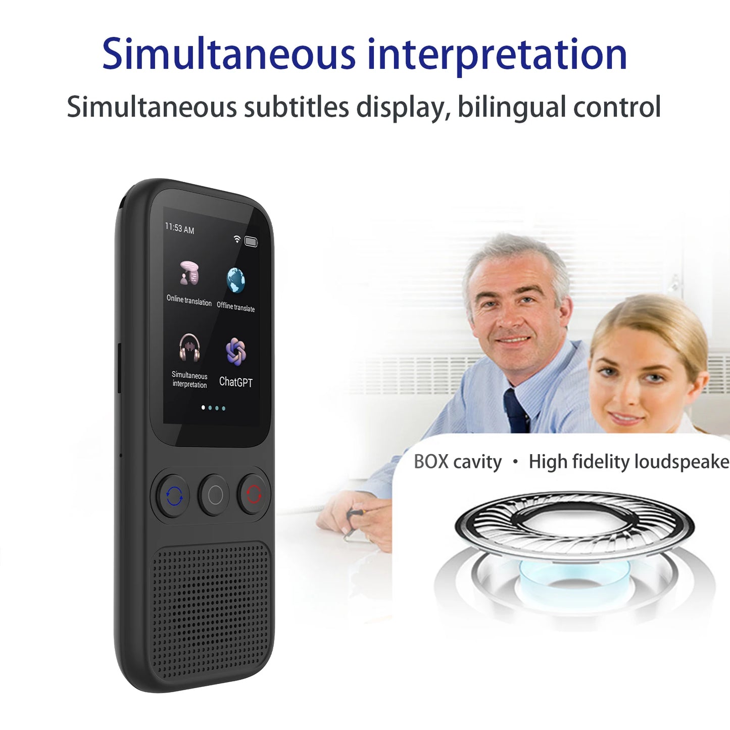 S80 Language AI Translator Device with 138 Languages Voice Translating 17 Offline Translation Simultaneous Interpretation