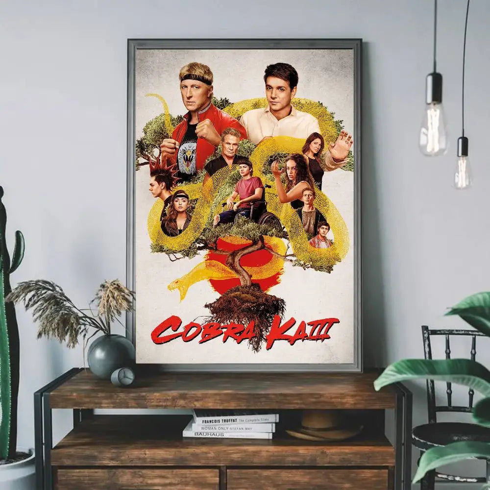 TV Series Cobra Kai Self-adhesive Art Poster Waterproof Paper Sticker Coffee House Bar Posters Wall Stickers