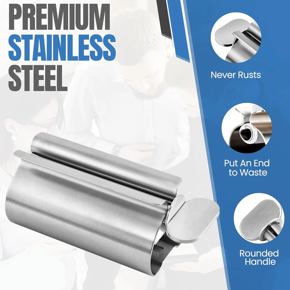 1/2PCS Toothpaste Squeezer Tube Roller Stainless Steel Wringer Roller Rotate Dispenser for Cosmetics Bathroom Accessories