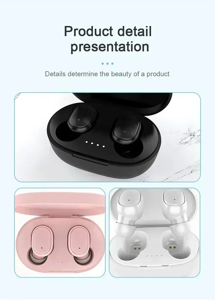 NEW A6S TWS Wireless Bluetooth Earphones sport Earbuds Fone Bluetooth Headset With Mic For Xiaomi Samsung Huawei smartphone