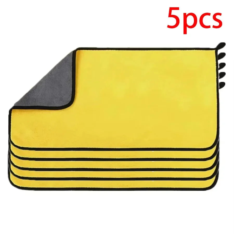 Double Layer Wash Cloth Microfiber Car Cleaning Towels 30X60cm 1/2/3/6/10pcs Soft Quick Drying for Windows Mirrors Wiping Rags