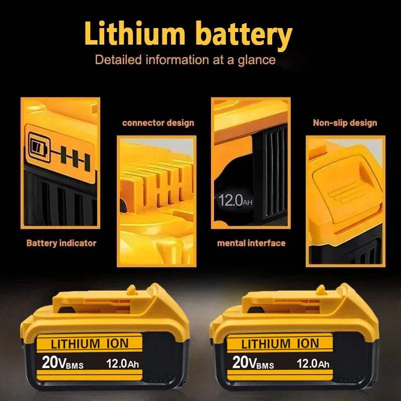 .Original for DEWALT 20v/60V battery DCB606 DCB609 DCB182 DCB205 DCB206 DCB209 power tool 18V battery 6AH 9AH battery.