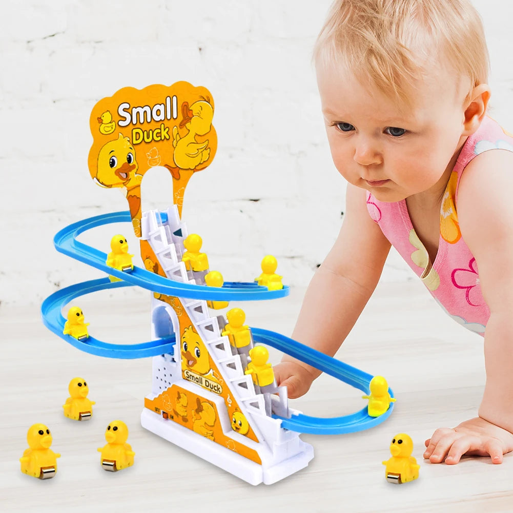 Duck Stair Climbing Toy Assembly Design Electric Duck Stair Toy Exercise Hands On Skills Small Duck Climbing Toys Birthday Gifts