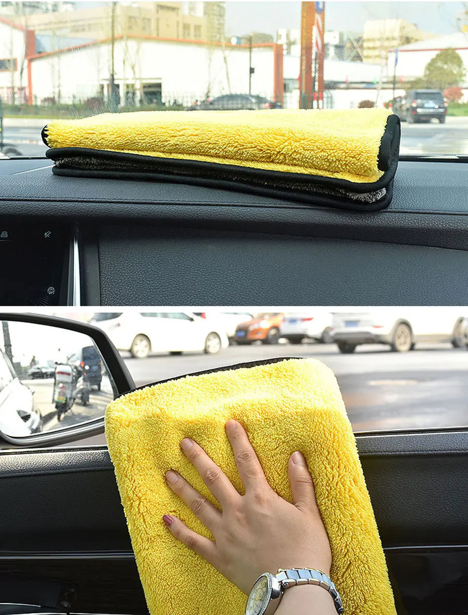 SEAMETAL Microfiber Car Washing Towel 400GSM Double-Sided Coral Velvet Clean Towels High Water Absorption Car Wash Drying Cloth