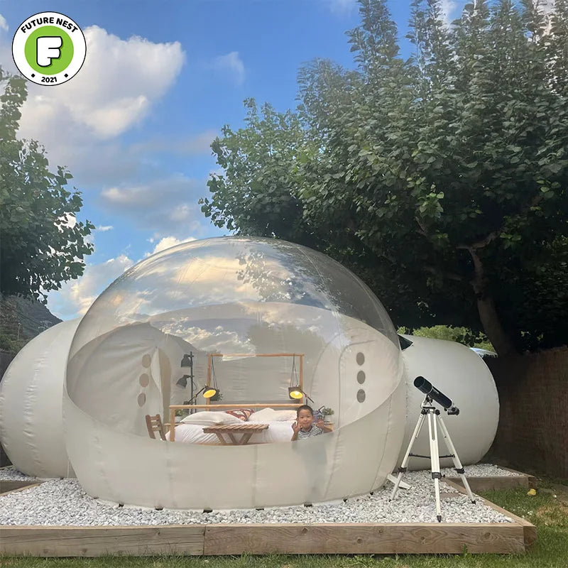 Outdoor Inflatable Bubble House Spherical Tent Transparent Starry Sky Bubble Tent Waterproof PC Material Perfect for Activities