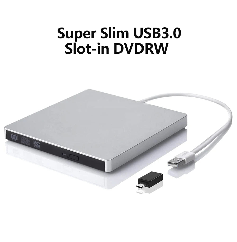 Deepfox USB 3.0 Slim External DVD RW CD Writer Drive Burner Reader Player Optical Drives For Laptop PC Dvd Burner Dvd Portatil