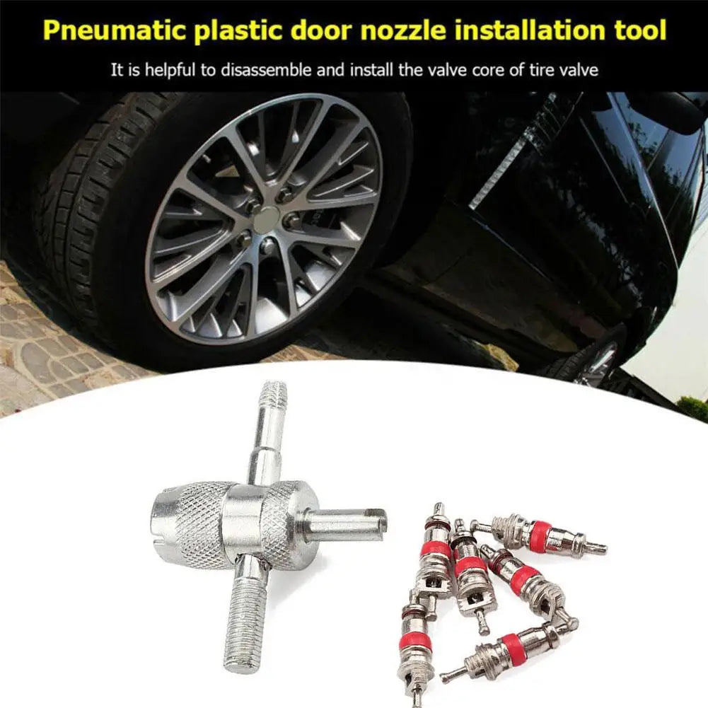 Automobile Tire Valve Core Wrench Set Four In One Valve Stem Repair, Installation And Removal Tool Cleaning Tool