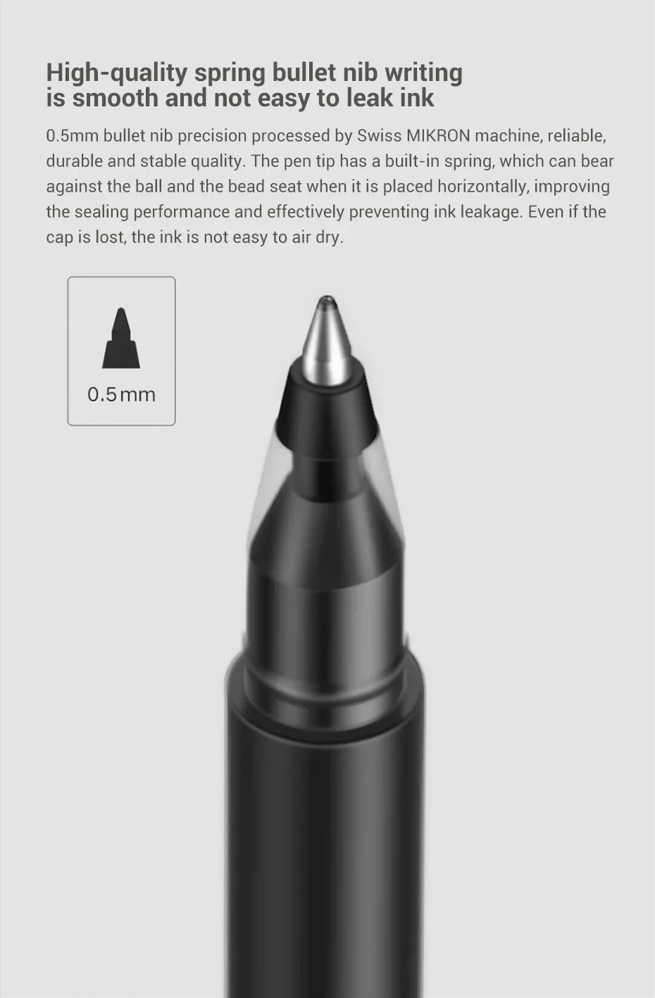 Xiaomi Super Durable Writing Sign Pen 0.5mm Gel pen Signing Pens Smooth Switzerland Refill Red Black Ink Pen Ballpoint Pen