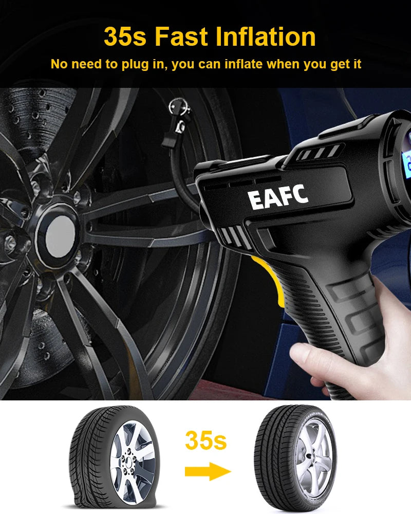 120W Car Air Pump Wireless/Wired Electric Car Tire Inflatable Pump Portable Air Compressor for Tires Digital Auto Tire Inflator