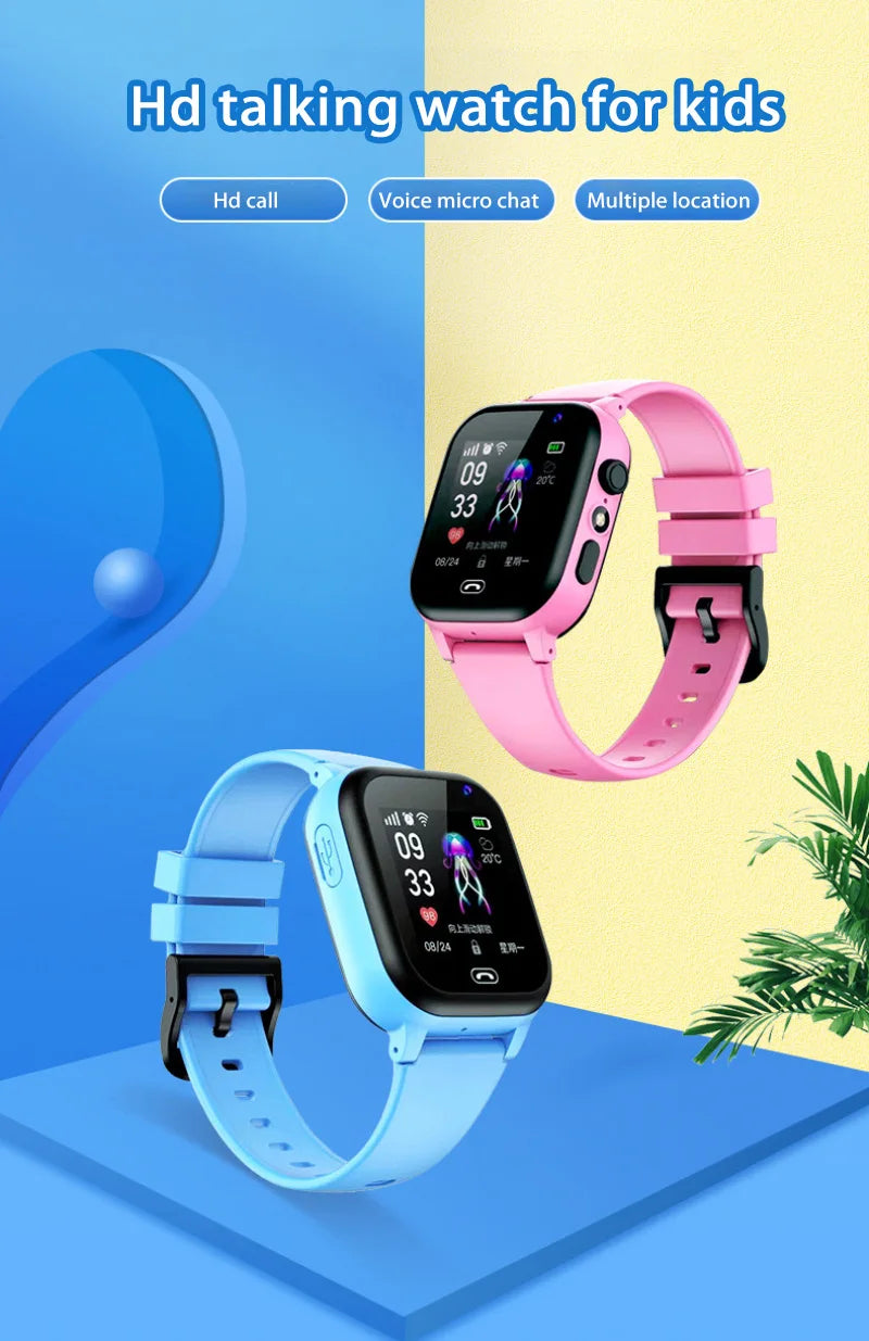 Lenovo Kids 4G Smart Watch WIFI SOS GPS Location Video Call Sim Card  Camera With Light Touch-screen Waterproof Watch For Kids