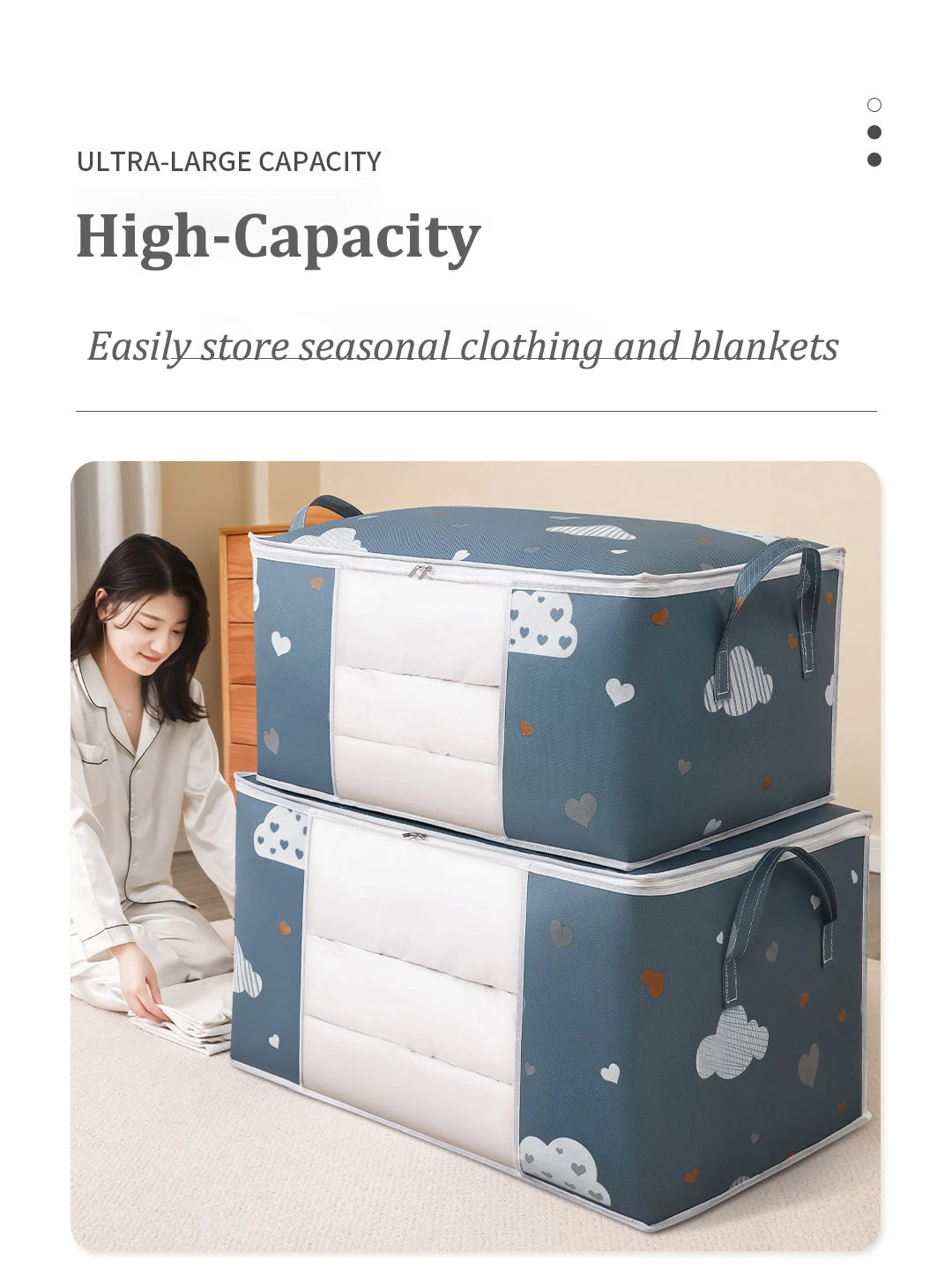 Big Capacity Storage Bag 4/2/1PCS Quilt Clothes Moisture Dust Proof Proof Organizer Duvet Blanket Sorting Bags Luggage Bag