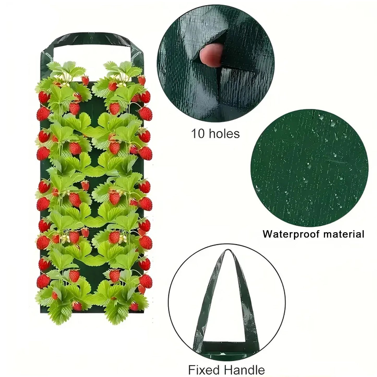 Hanging Strawberry Planter Hanging Planter, Vertical Garden Bag for Balcony, Durable Outdoor Indoor Grow Bag