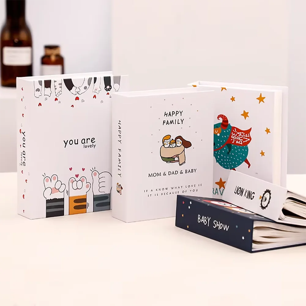 6-inch 100 Pockets Plastic Album Memorial Book Insert Recall Cute Good Time Family Photo Collection Book DIY Photocard