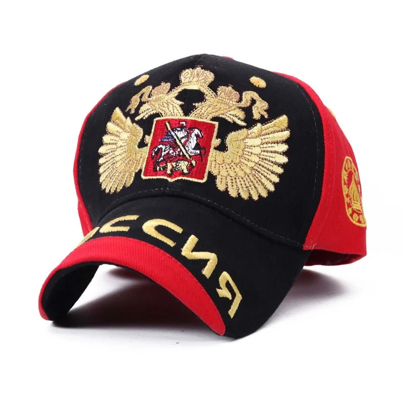 Rimiut Russia National Emblem Gold Double-Headed Eagle Cap Adjustable Cotton Hat Snapback Gorras Hip Hop Men Women Baseball Cap
