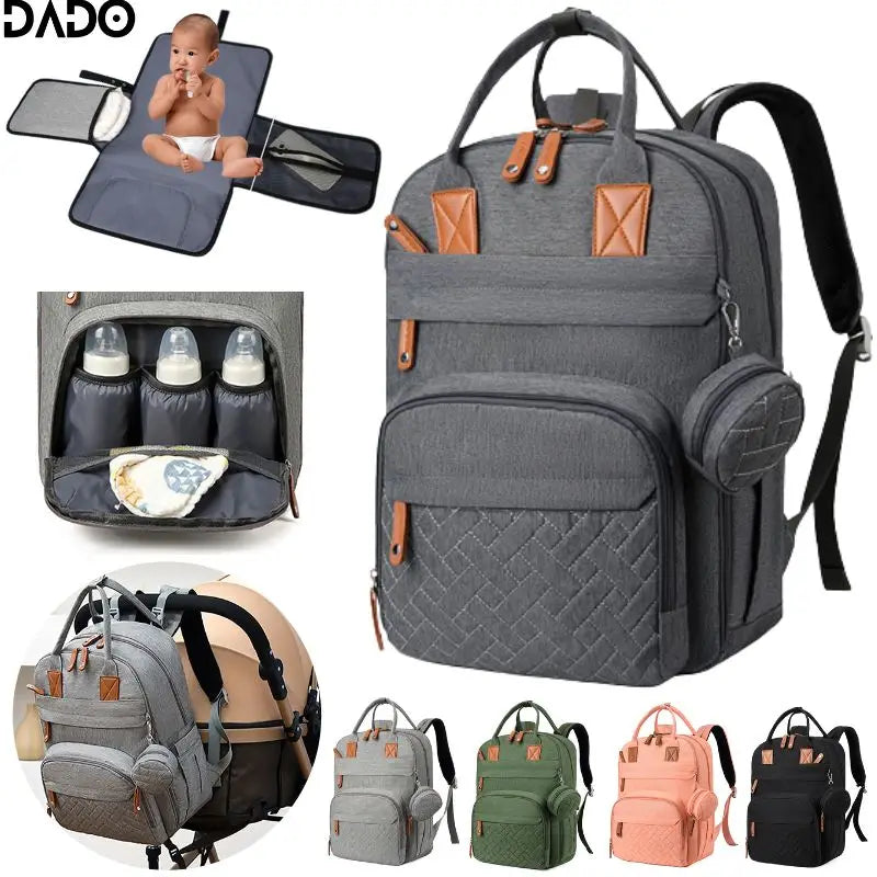 Diaper Bag Backpack Baby Essentials Travel Tote Multifunction Waterproof with Changing Station Pad Stroller Straps Big for Mommy