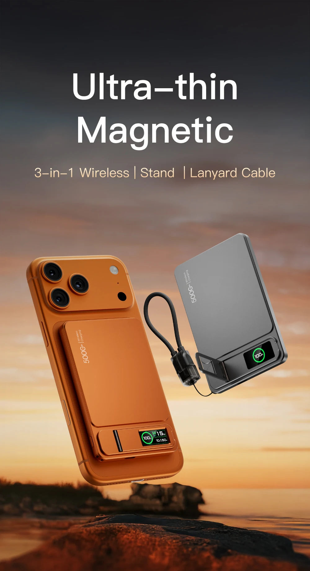 CCC 10000mAh Slim Original Power Bank For MagSafe,Magnetic Wireless 20W Fast Charging Portable Battery For iPhone 12-17 iWatch