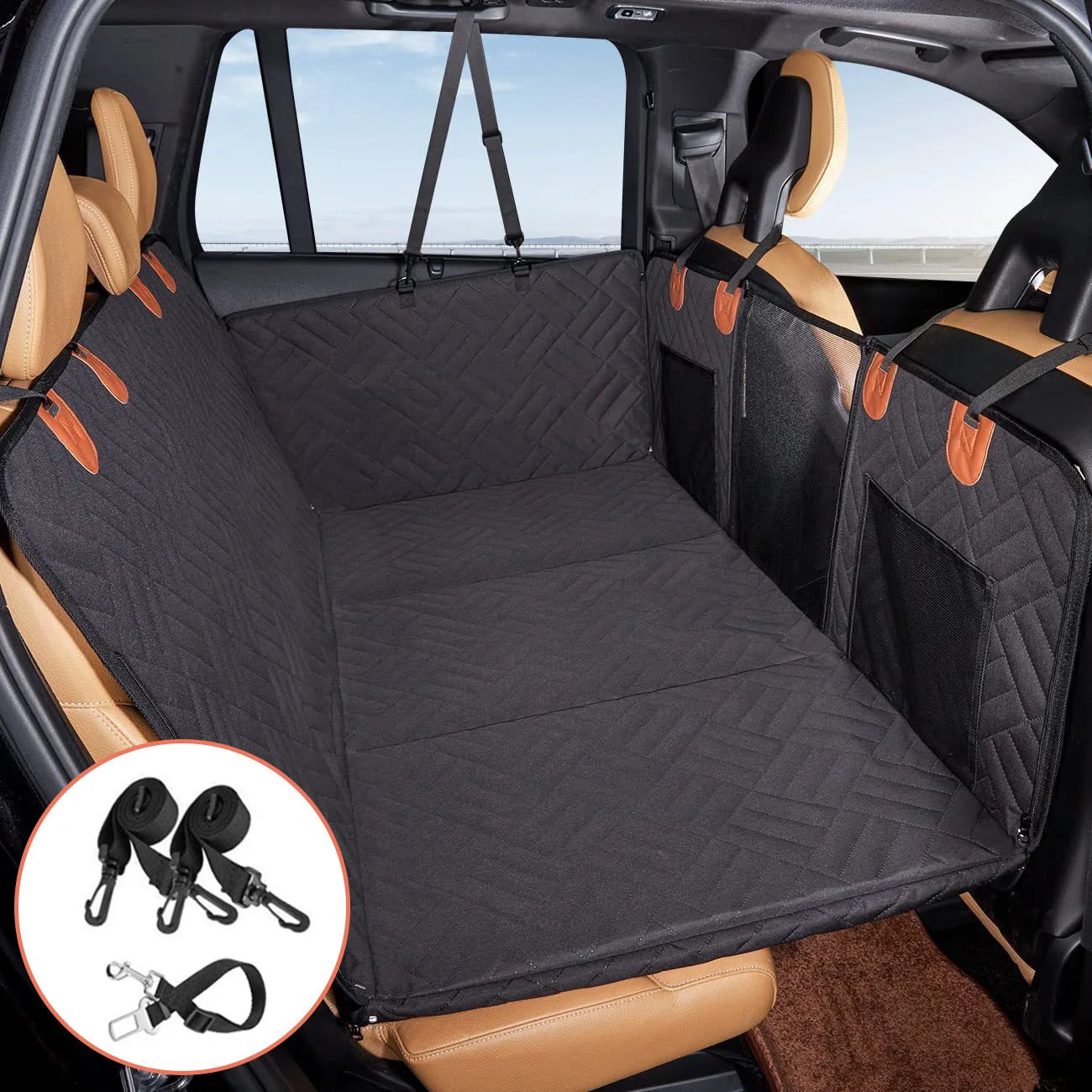 Winter Removable Car Seat Cover Back Seat Extension Dog Pad Waterproof Scratch Proof Nonslip Hammock Rear Seat Cushion for Pet