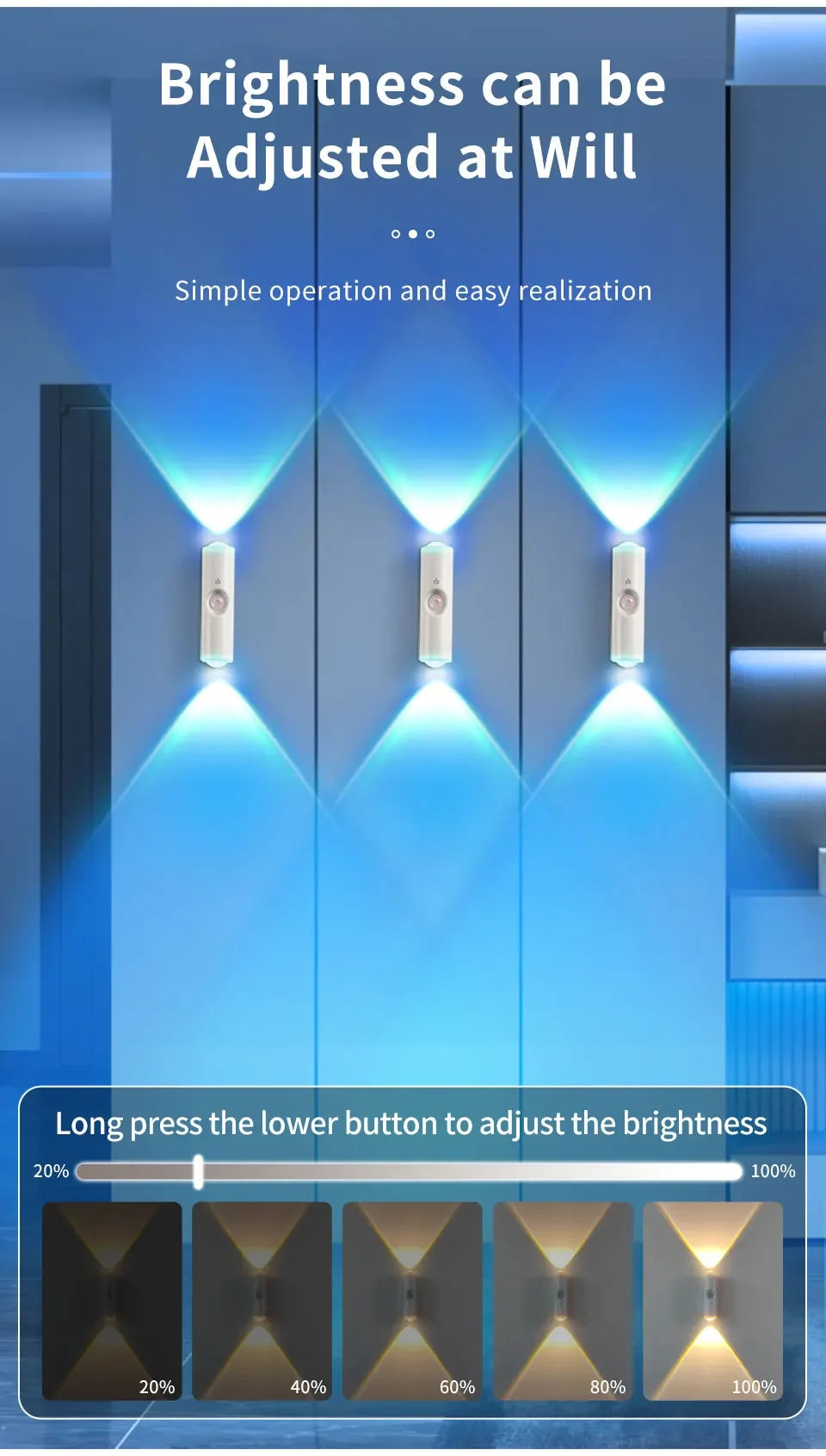 LED Night Light with Motion Sensor Wall Lamp Rechargeable RGB Gradient Ambient Night Lights Magnetic Sunset Lamp Room Decoration