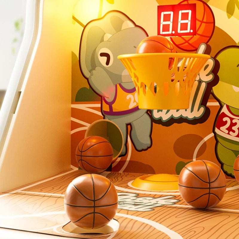 Children Ball Basketball Machine Toys Coin Operated Play Shooting Pinball Game Machine Kids Desktop Interactive Christmas Toy