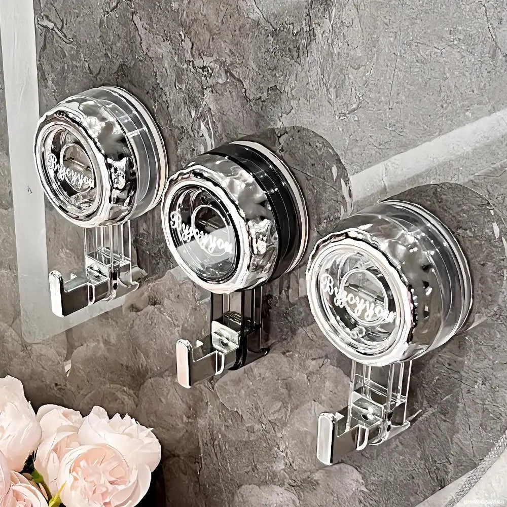 Fashion Powerful Suction Cup Hooks Vacuum Reusable Shower Hooks Heavy Duty Clothes Hook Traceless Clothes Hook