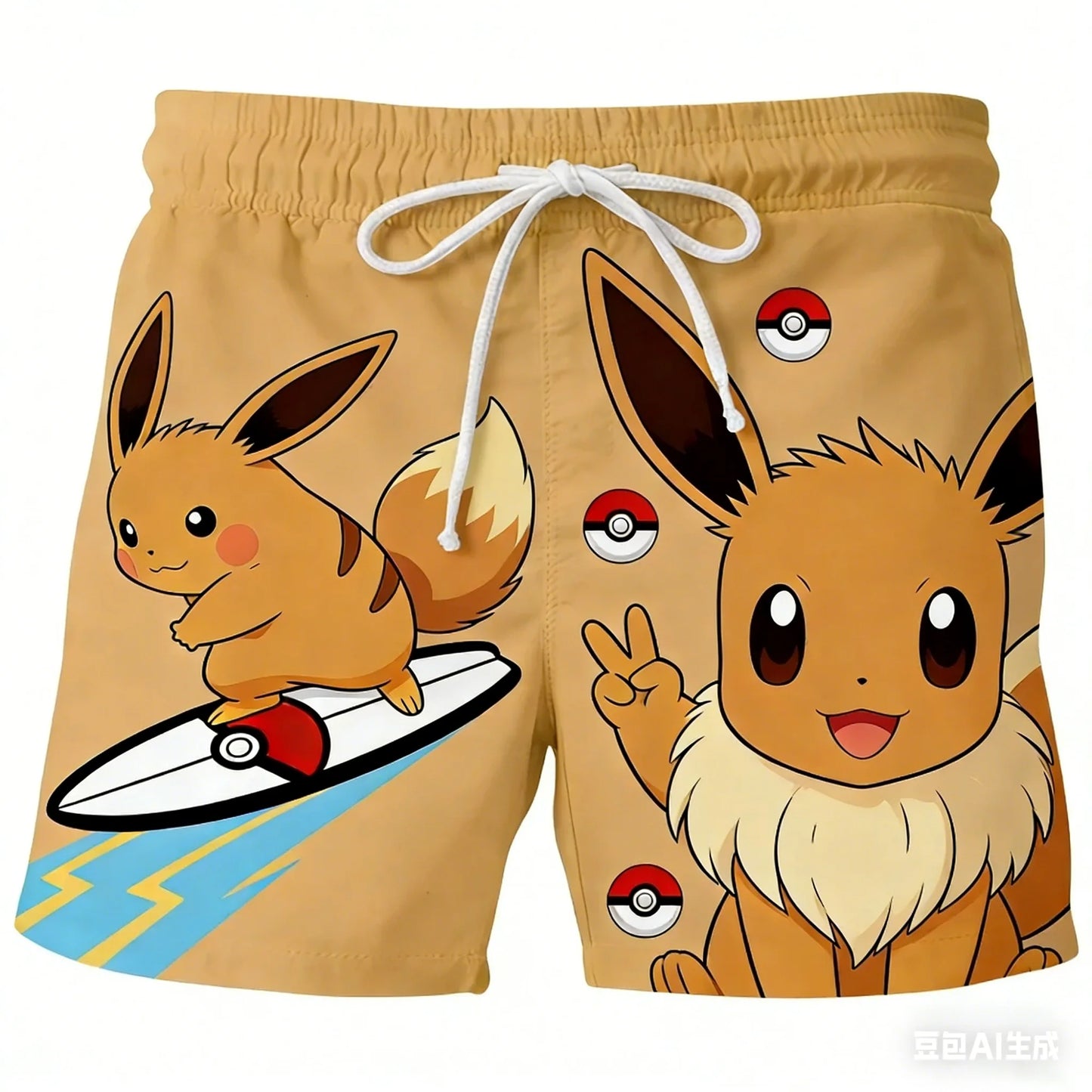 Adult and Children's Pokémon 6, Classic Pokémon 3D Printed Shorts, Perfect for Summer Water Play and Commuting Vibes!
