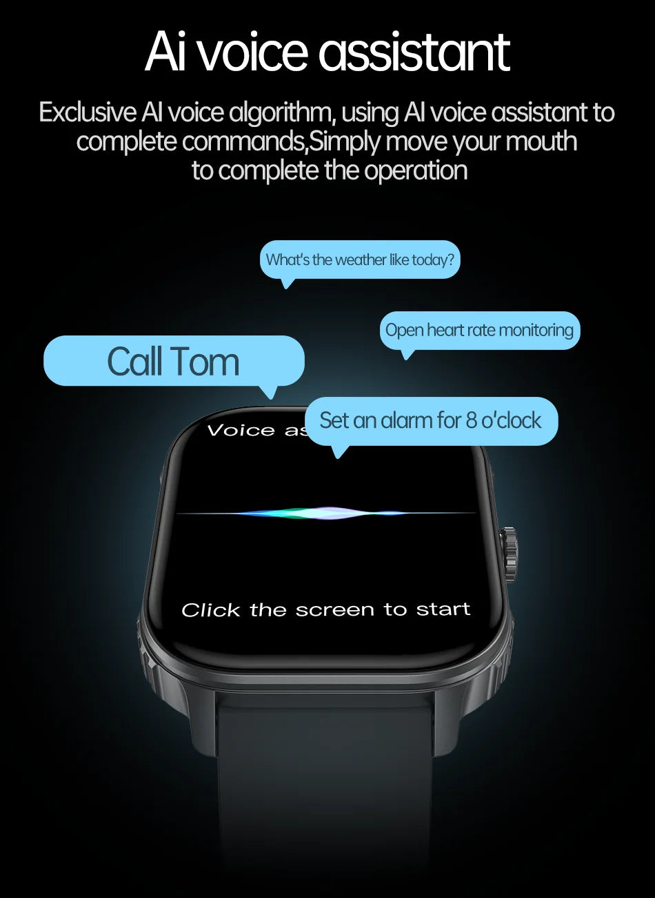 2026 2.04-inch Ultra Smart Watch For Men Women 1000mAh High Capacity Battery Outdoor Sports Fitness Health Monitoring Smartwatch