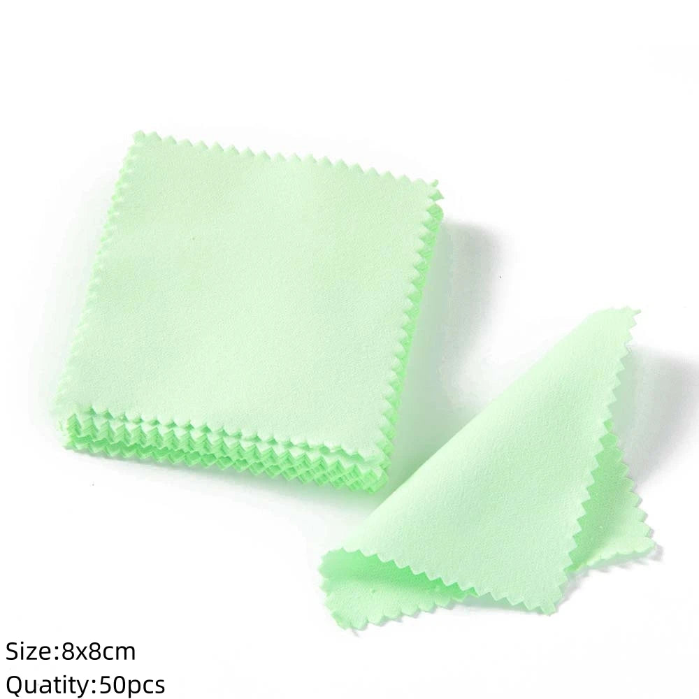 10/50pc Silver Polish Cleaner Cloth Soft Clean Napkins Wipes for Silverware Gold Jewelry Tool Equipment Making Supplies Handmade