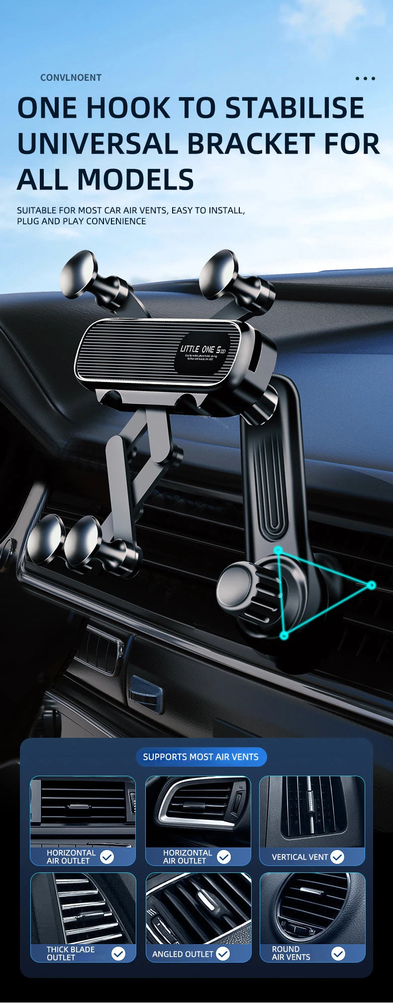 Magnetic Car Phone Holder for 4.7-7 inch Support Mobile Phone Car Air Vent Mount Universal Shockproof GPS Clip Smartphone Stand