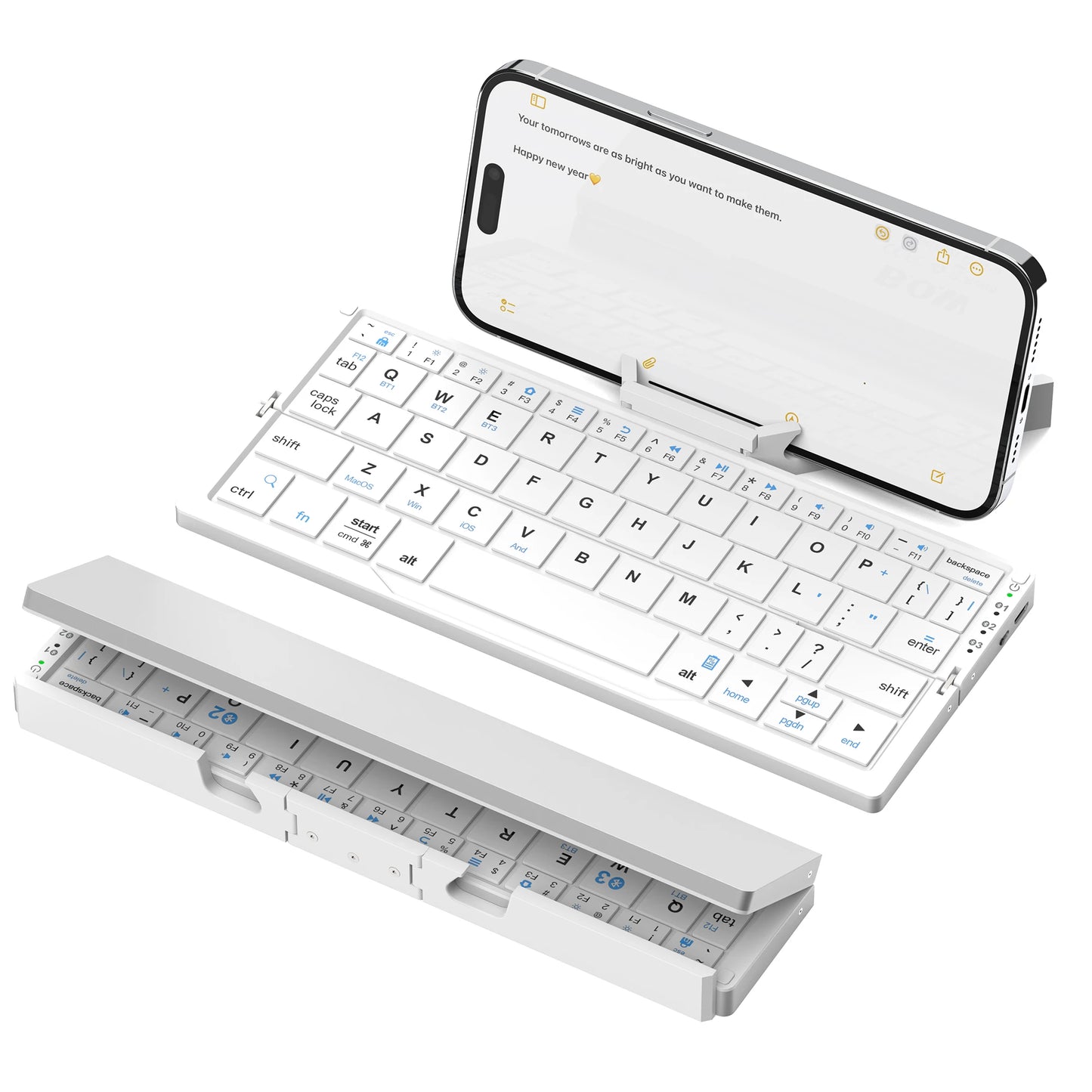 Foldable Bluetooth Keyboard with Magnetic Stand Portable Wireless Keyboard for iPad iPhone Samsung Tablet Rechargeable