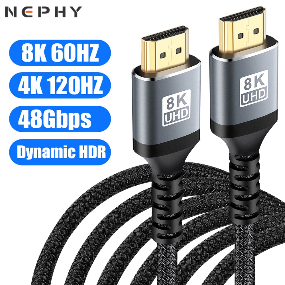 Ultra High Speed HDMI Cable For TV Laptop PC PS4 PS5 Nintendo Switch 8K 60HZ 4K 120HZ HDR HDCP 5M 7M 1 2 3 5 7 Meters Long Cord