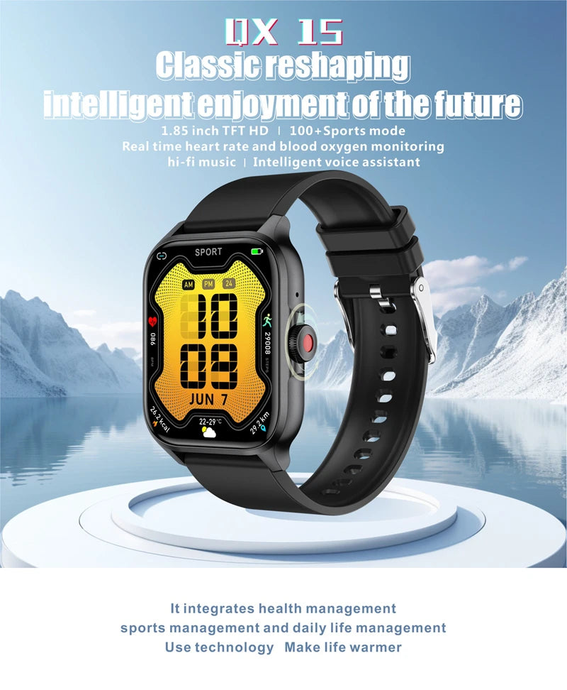 Lenovo QX15 Smart Watch Men & Women Full Touch Screen Sport Fitness Watch Man Waterproof Bluetooth For Ios Android Smartwatch