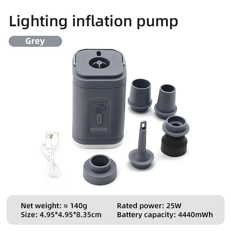 Rechargeable Air Pump for Inflatables, Cordless Electric Pump for Air Mattress Pool Floats, Mini Vacuum Pump for Storage Bags