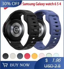 Silicone Strap For Samsung Galaxy Watch 7 6 5 4 44mm 40mm pro 45mm Sport 20mm Watchband Bracelet Galaxy Watch6 Classic 43mm 47mm