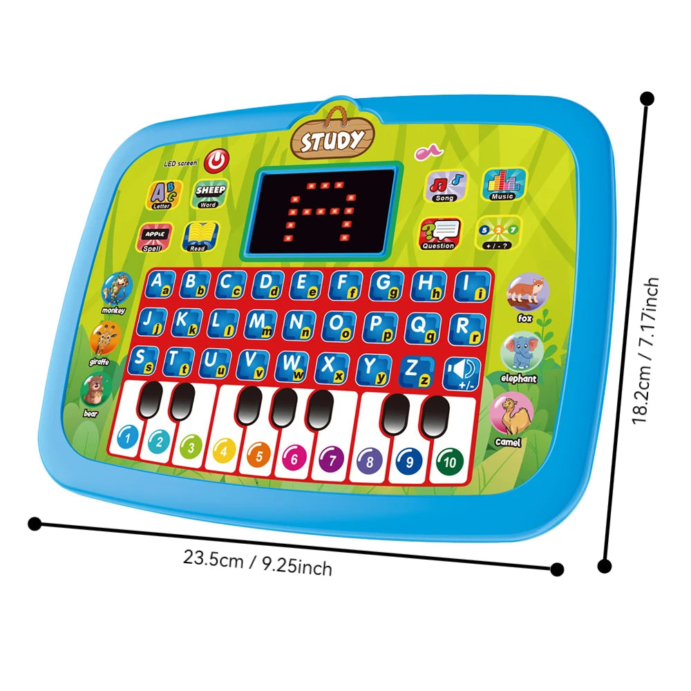 English/Spanish/Russian/Portuguese Interactive Learning Tablet for Kids 3-5, Educational Toys Learn Alphabet, Number, Music & Wo
