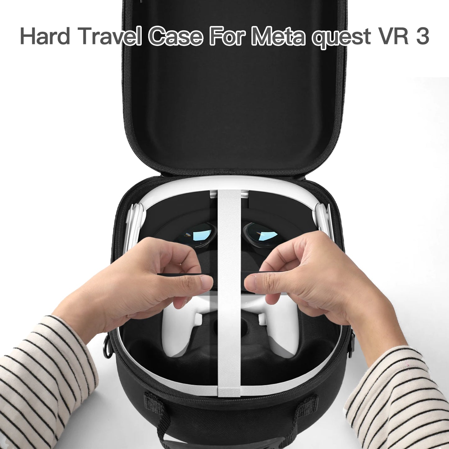 For Meta Quest 3 VR Glasses Storage Bag EVA Hard Shell Travel Carrying Case With Shoulder Strap for Meta Quest 3 VR Accessories