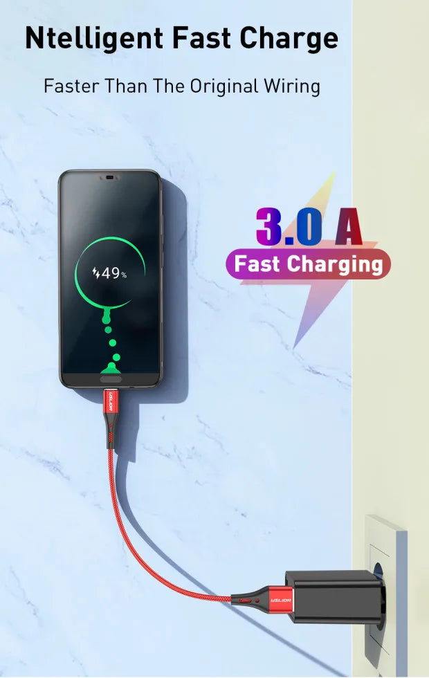 3A USB Type C Cable Wire For Samsung S24 S23 Xiaomi mi 14 Mobile Phone Fast Charging USB C Cable Type-C Charger Micro USB Cables