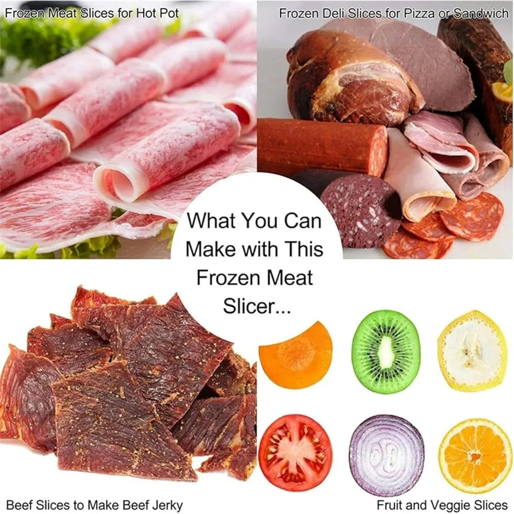 1pc Portable Manual For Slice Bone Cutting Knife Frozen Meat Slicing Knife Stainless Steel Household Vegetable Food Slicer