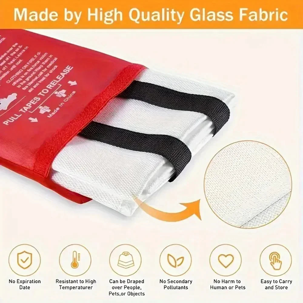 Fire Blanket Fiberglass Fire Emergency Blanket Suppression Blanket Flame Retardant Blanket Emergency Survival Safety Cover