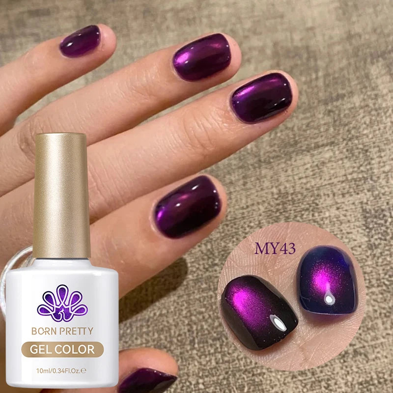 BORN PRETTY 10ml Brown Purple Black Red Cat Magnetic Gel Polish Manicure Soak Off UV Gel Nail Art Varnish Autunm Winter Nails