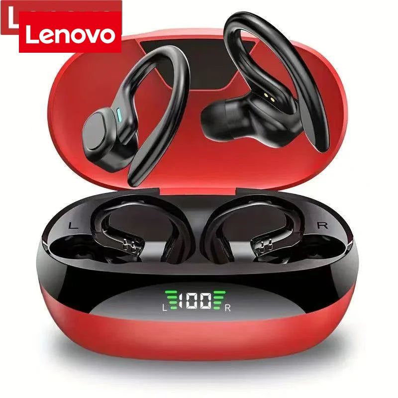 Lenovo Original Sports Wireless Earphones Ear Hanging Running Bluetooth Earphones Digital Display Noise Reduction Earphones